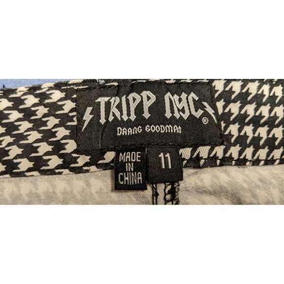 Tripp NYC Daang Goodman Black & White Houndstooth Skinny Leg Punk Jeans 11 - Picture 15 of 16